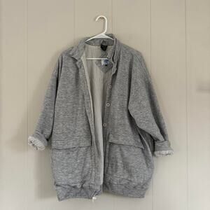 Active Elements vintage y2k 2000s heather gray button up sweater jacket Men's